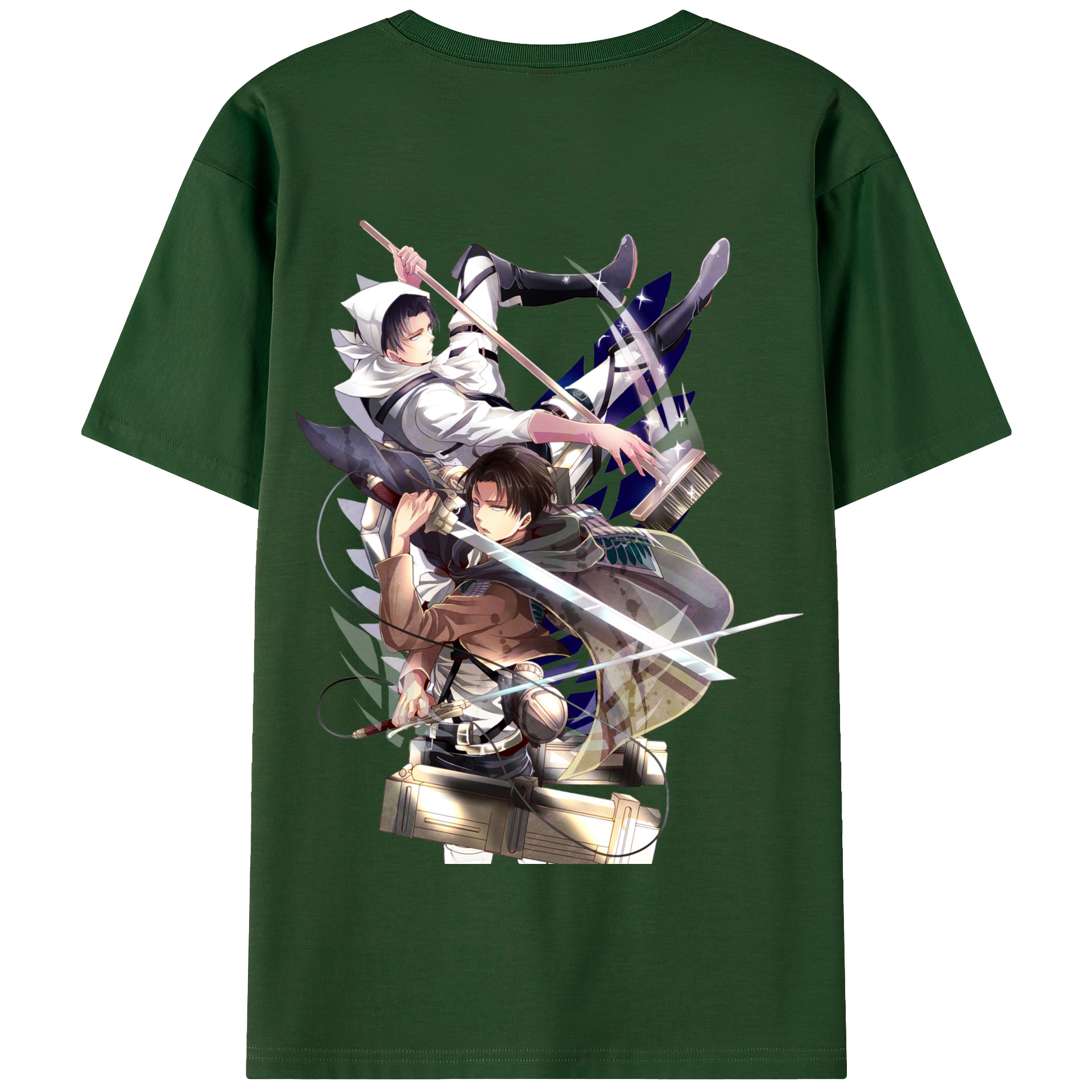 （画像用） 進撃の巨人 リヴァイ·アッカーマン Attack on Titan Levi Ackerman 綿100％半袖Tシャツ（背面プリント）